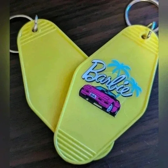Retro motel keychain Barbie Corvette. Listing price for one keychain onl… - Picture 3 of 6